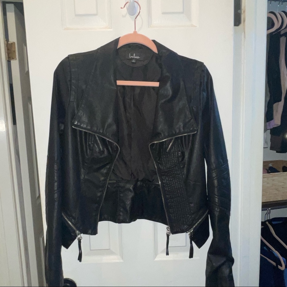 Faux leather moto jacket